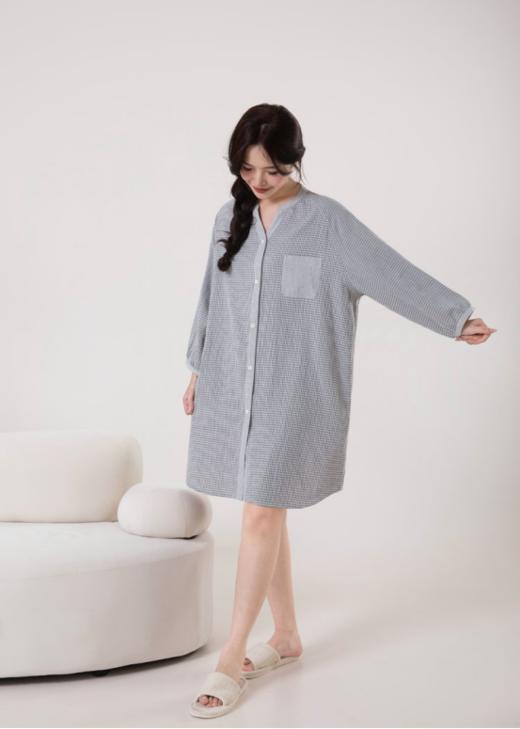 🙋♀ 【法国玛万生活方块田园风V领裙】棉质睡衣😍越穿越舒服 一定不要错过！超级绵软！肉眼可见的软糯👍 商品图4