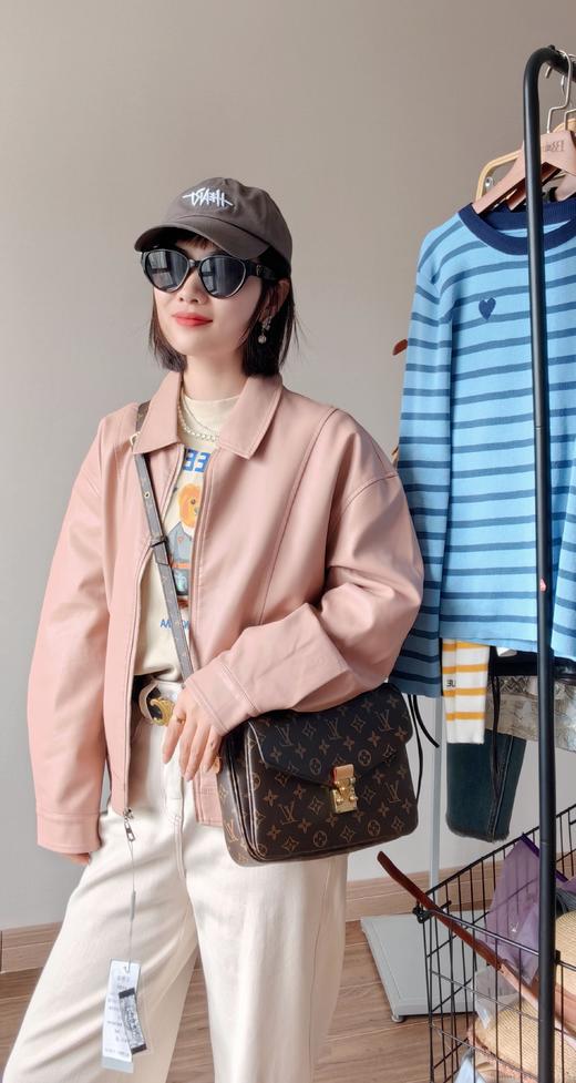 商场同步绵羊皮小翻领利落皮夹克 商品图6