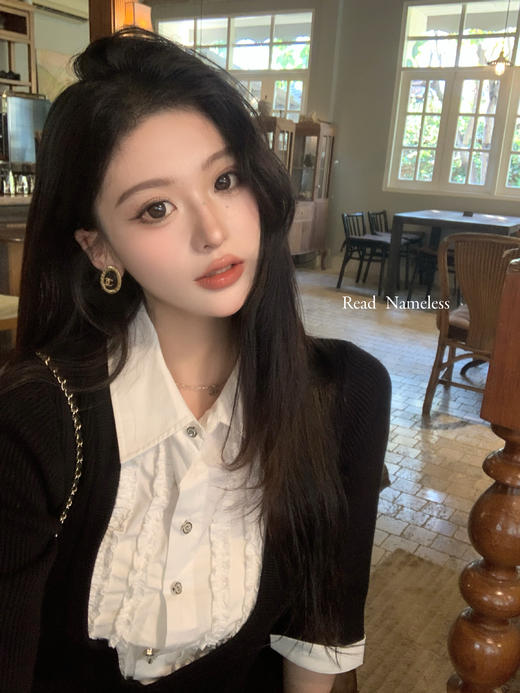 Read Nameless /黑色针织拼接衬衫领连衣裙 2025/3/29 商品图0