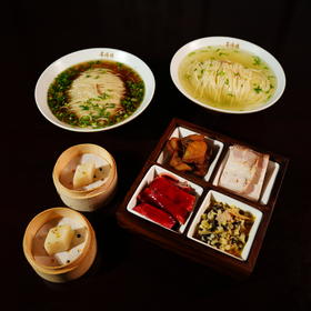 宴杨楼星级大厨苏式四宫格双人餐78.8元：苏式焖肉＋传统酱鸭＋苏式爆鱼＋苏式炒肉＋红／白汤面＋苏式糕点