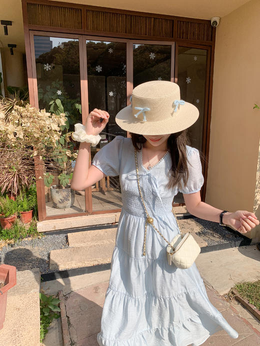 <曾小咸推荐>现货秒杀！卖完不补 ！微信粉丝打折价！！浅蓝色收腰连衣裙 日常229.99/件 立减140 秒杀89.99/件！！ 商品图6