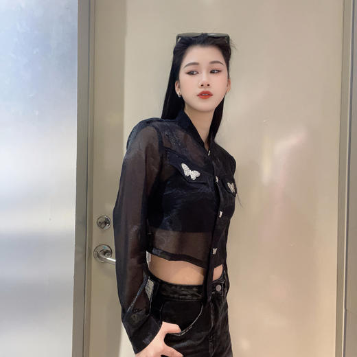 N蝴蝶金属扣外套（黑）夏季152080090321 商品图2