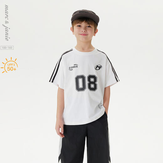 【速干防晒】马克珍妮男童运动赛车短袖T恤 儿童夏装新款250120 商品图0
