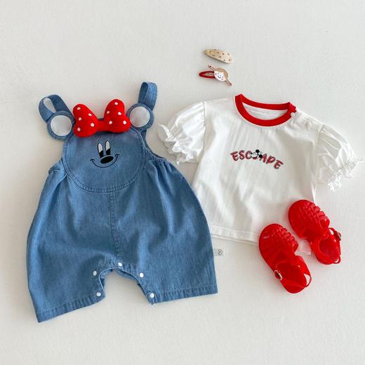 【卡通设计可爱，清凉透气】女童卡通T恤2025新款夏季 女宝宝洋气韩版字母打底衫 儿童夏装上衣-QQ 商品图2