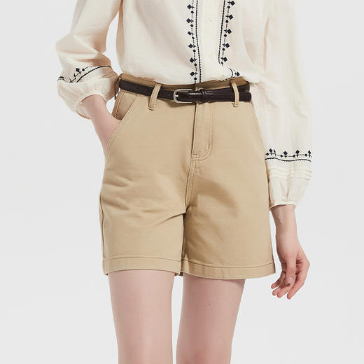 【2件9折】【Petit Bari】(多色)宽松垂感阔腿A字牛仔短裤 女士 休闲牛仔短裤 商品图1