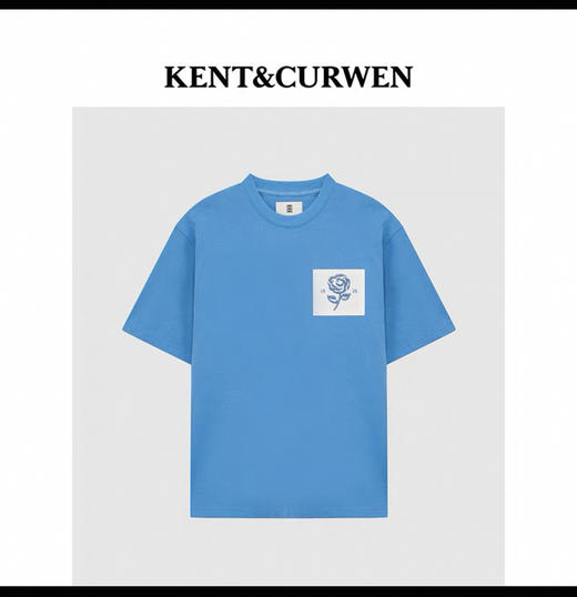 K.C 25新款 廓形宽松 玫瑰贴布 圆领短袖T恤 TX420 商品图3