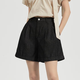 【2件9折】【Petit Bari】法式松弛百慕大丹宁短裤 纯色高品质 直筒裤