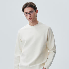 棉仓362808010-宽松插肩阔版老钱风圆领套头卫衣