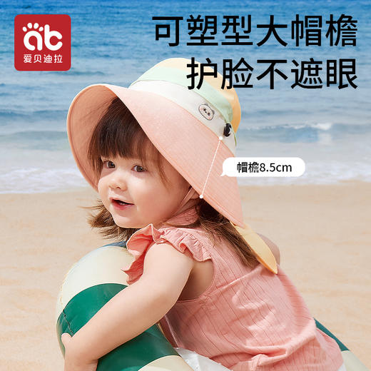 宝宝防晒帽夏季防紫外线儿童遮阳帽薄款男童女孩渔夫帽子2025新款 商品图2