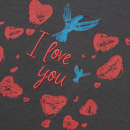 【2件9折】【Petit Bari】爱与自由主题印花短袖T恤宽松 商品图4