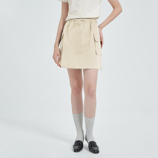 【2件9折】【Petit Bari】(多色)休闲显瘦抽绳工装风半身裙短裙 商品图1