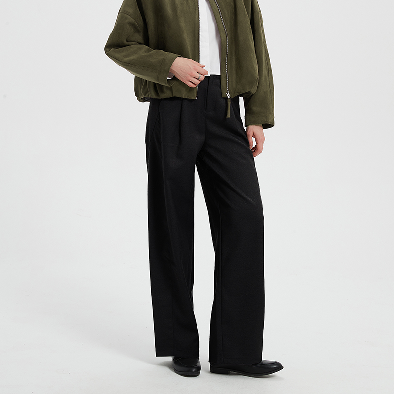 【2件9折】【Petit Bari】(多色)宽松高腰西裤雅痞裤 羊毛高品质通勤休闲百搭