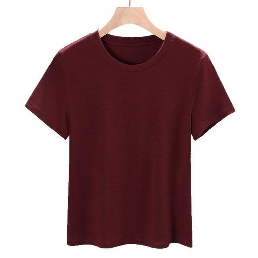 莱赛尔天丝羊毛面膜t恤女夏季短袖薄款打底显瘦正肩上衣    JW-M692 商品图4