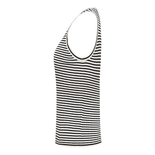 【2件9折】【Petit Bari】 经典条纹修身圆领弹力背心 商品图2