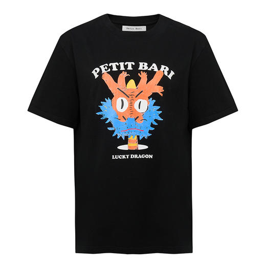 【2件9折】【Petit Bari】万事兴龙印花短袖T恤休闲宽松全棉 商品图1