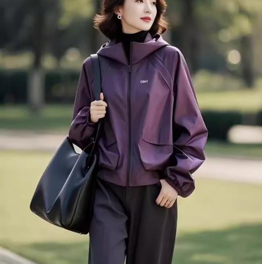 （预售15天）爆款独特漂亮超好看，小个子紫色连帽外套LJX-365 商品图1
