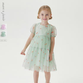 马克珍妮夏装新款 女童小樱桃网纱连衣裙公主裙 儿童裙子231057