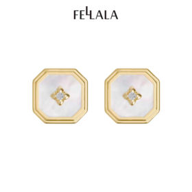 2楼Fellala/翡拉拉「简约窗影」补充款时尚轻奢耳钉气质耳饰货号925229102吊牌价499现价449