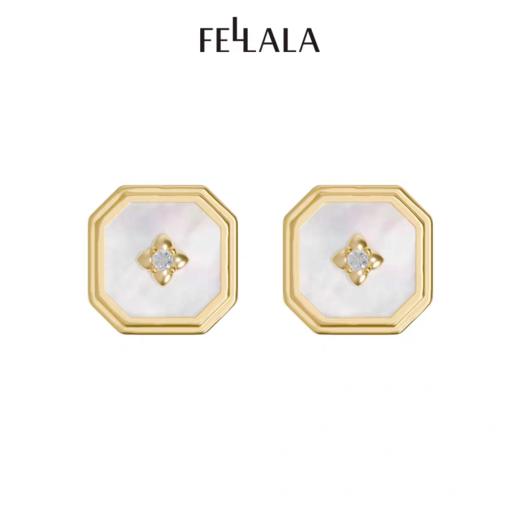 2楼Fellala/翡拉拉「简约窗影」补充款时尚轻奢耳钉气质耳饰货号925229102吊牌价499现价449 商品图0