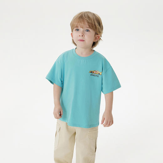 马克珍妮男童软糯卡通赛车短袖T恤 宝宝上衣2025年夏装新款550586 商品图1