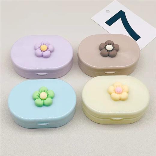 卡通便携美瞳盒隐形眼镜盒伴侣盒双联盒替换盒眼睛双联盒6109 商品图1