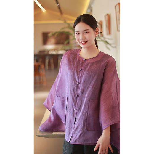 【2026东衣作】新中式上衣（25710193三公紫-高定款） 商品图3