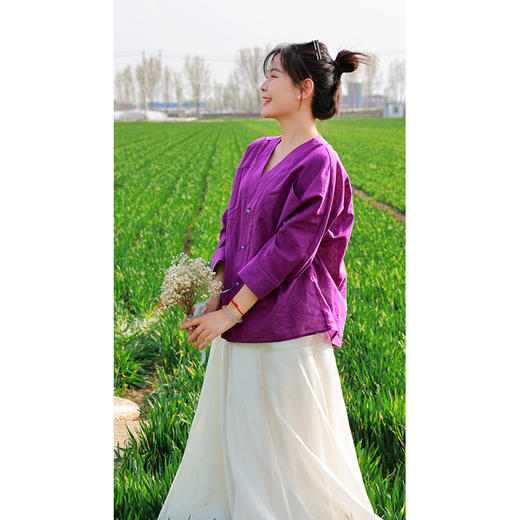 【2026东衣作】新中式衬衣（25710144齐紫-结缘款） 商品图4