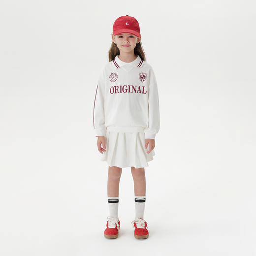 马克珍妮女童美式学院POLO领T恤 儿童薄卫衣2025年春装新款250165 商品图2