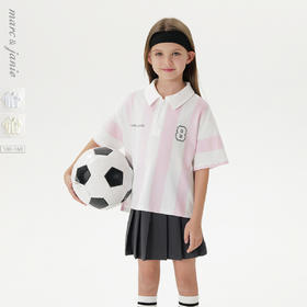 [凉感快干]马克珍妮男女童条纹polo领短袖T恤儿童夏装新款550607