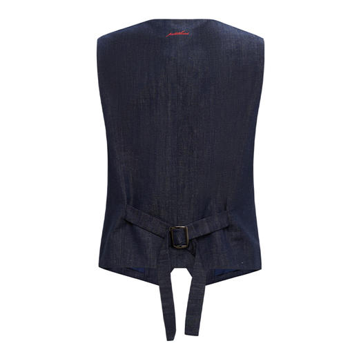 【2件9折】【Petit Bari】法式腔调V领牛仔马甲（水洗产品）亚麻通勤 商品图3