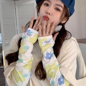 【花朵冰袖女冰丝袖】泫雅风冰袖 学生版可爱透气卡通薄款 ins夏季辣妹冰袖