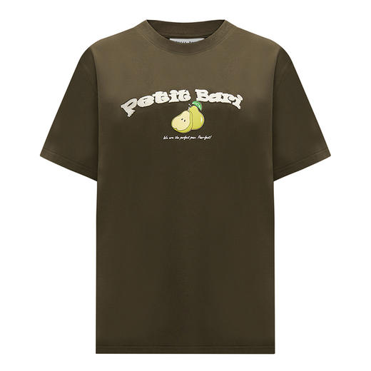 【2件9折】【Petit Bari】梨子牙刷绣印花短袖T恤宽松休闲 商品图1