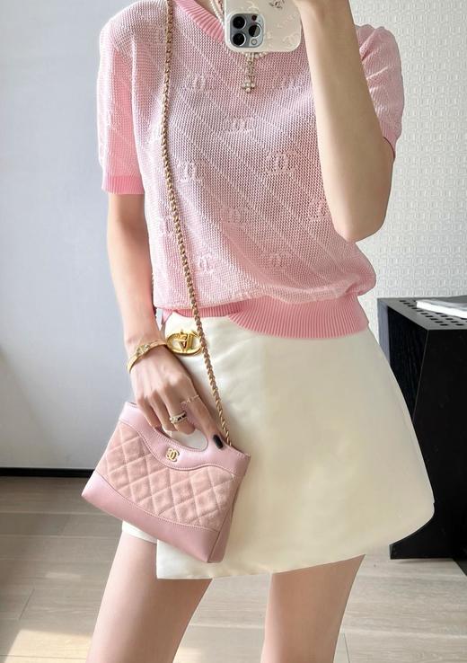 香奈儿25P春夏𝖭𝖺𝗇𝗈𝟥𝟣𝖡𝖺𝗀麂皮粉色手拿斜挎包（HH） 商品图5