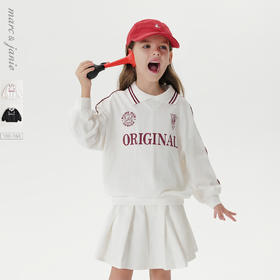 马克珍妮女童美式学院POLO领T恤 儿童薄卫衣2025年春装新款250165