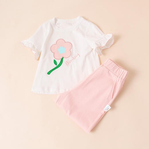 贝贝怡女童T恤套装 商品图3