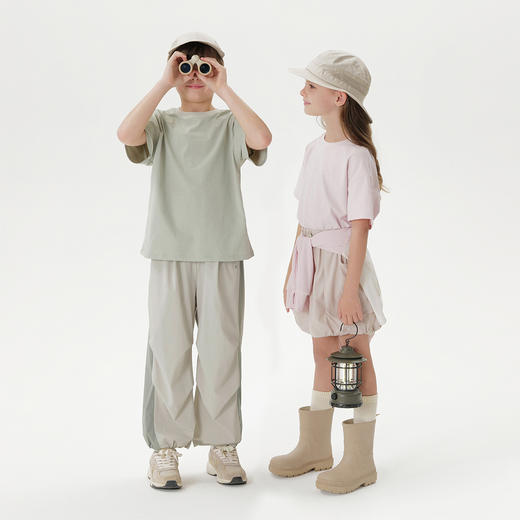 【户外防晒】马克珍妮男女童字母短袖T恤 儿童上衣夏装新款550556 商品图1