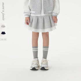 马克珍妮女童芭蕾风花边百褶裙儿童短裙半身裙2025春装新款250139