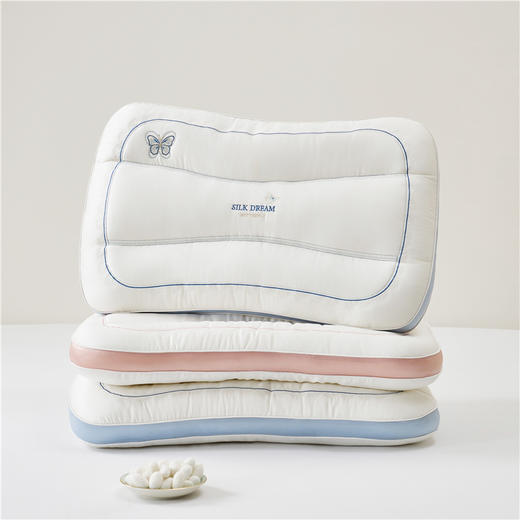 自然醒蚕丝蝴蝶立体枕头桑蚕丝莱赛尔枕头枕芯单人家用凉感护颈椎助睡眠XK 商品图1