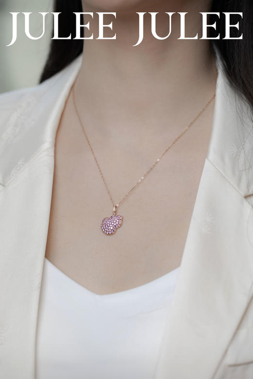 JULEE JULEE茱俪珠宝 18K玫瑰金紫蓝宝葫芦石吊坠 商品图4
