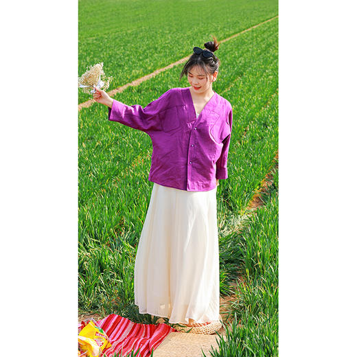 【2026东衣作】新中式衬衣（25710144齐紫-结缘款） 商品图3