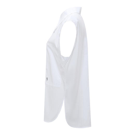 【2件9折】【Petit Bari】(多色)茧型刺绣宽松无袖衬衫 褶皱显瘦 网球穿搭 商品图4