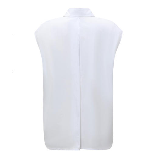 【2件9折】【Petit Bari】(多色)茧型刺绣宽松无袖衬衫 褶皱显瘦 网球穿搭 商品图5