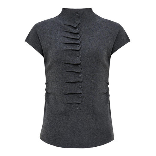 【2件9折】【Petit Bari】设计感褶皱修身飞袖针织上衣羊毛 商品图1