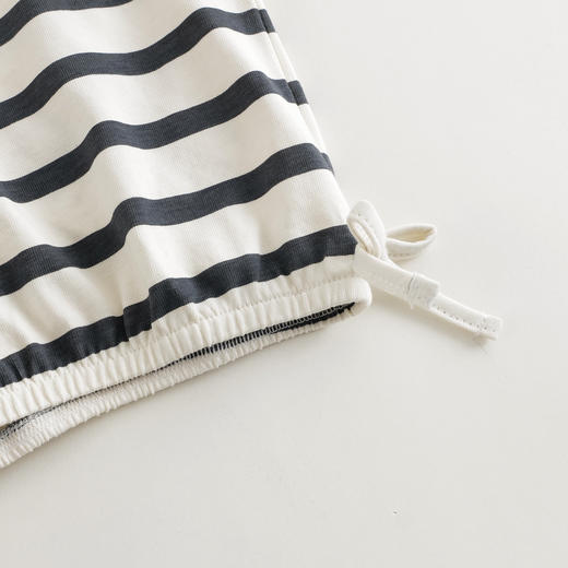 马克珍妮2024年夏装新款女童宽松纯棉条纹短袖T恤240785 商品图3