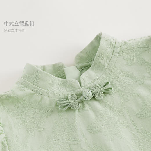 马克珍妮女童新中式暗纹提花旗袍连衣裙 儿童裙子夏装新款250002 商品图4