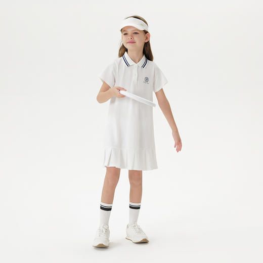 [凉感]马克珍妮女童复古学院polo百褶连衣裙儿童运动裙夏装550703 商品图1