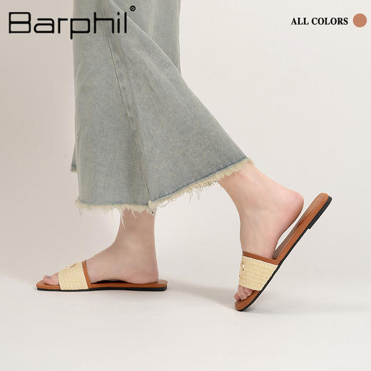 Barphil拖鞋女2025夏季新款外穿防滑平底法式一字拖高级感凉拖鞋7033 商品图11