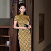 改良年轻款新中式2025春季新款复古民国风日常格子旗袍GSJ9202 商品缩略图0