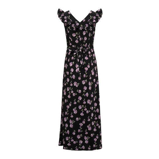 【2件9折】【Petit Bari】(多色)法式复古碎花荷叶边女士连衣裙 弹力抗皱免烫 商品图5