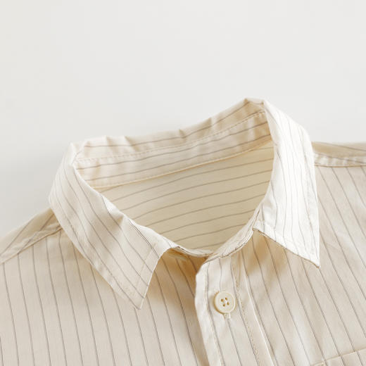 马克珍妮男童时尚条纹衬衫儿童纯棉衬衣上衣2025年春装新款250103 商品图3